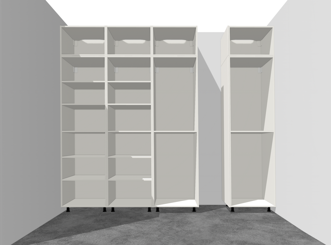Houtmerk - Kast Lusso 01 - Hoge kast met houten Spatio vak Kastcombinatie Houtmerk