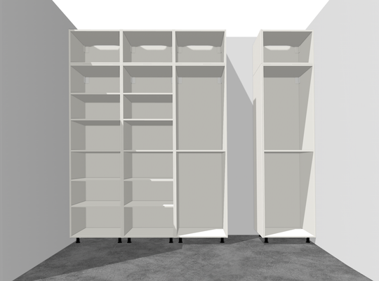Houtmerk - Kast Lusso 01 - Hoge kast met houten Spatio vak Kastcombinatie Houtmerk