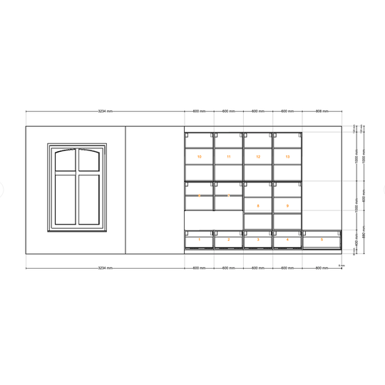 Houtmerk - Kast Forno 04 - Ladekast voor haard Kastcombinatie Houtmerk
