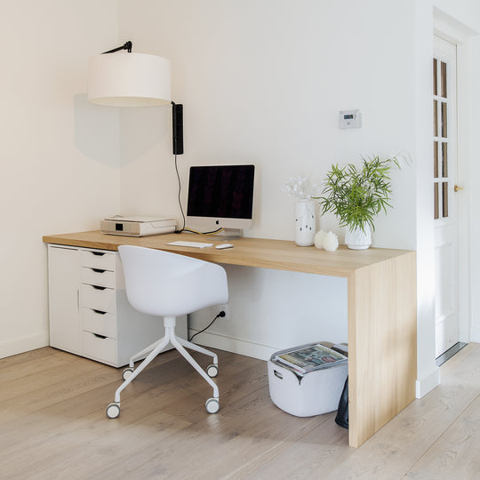 Houtmerk - Donau Bureau plank - maatwerk massief hout Kasten Houtmerk   