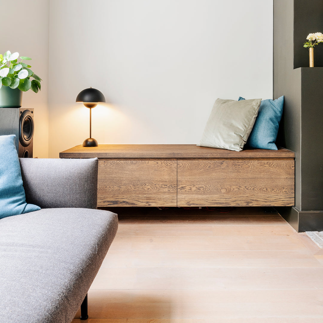 Houtmerk Domus® - Living zitladekast - Massief hout maatwerk Kasten Houtmerk