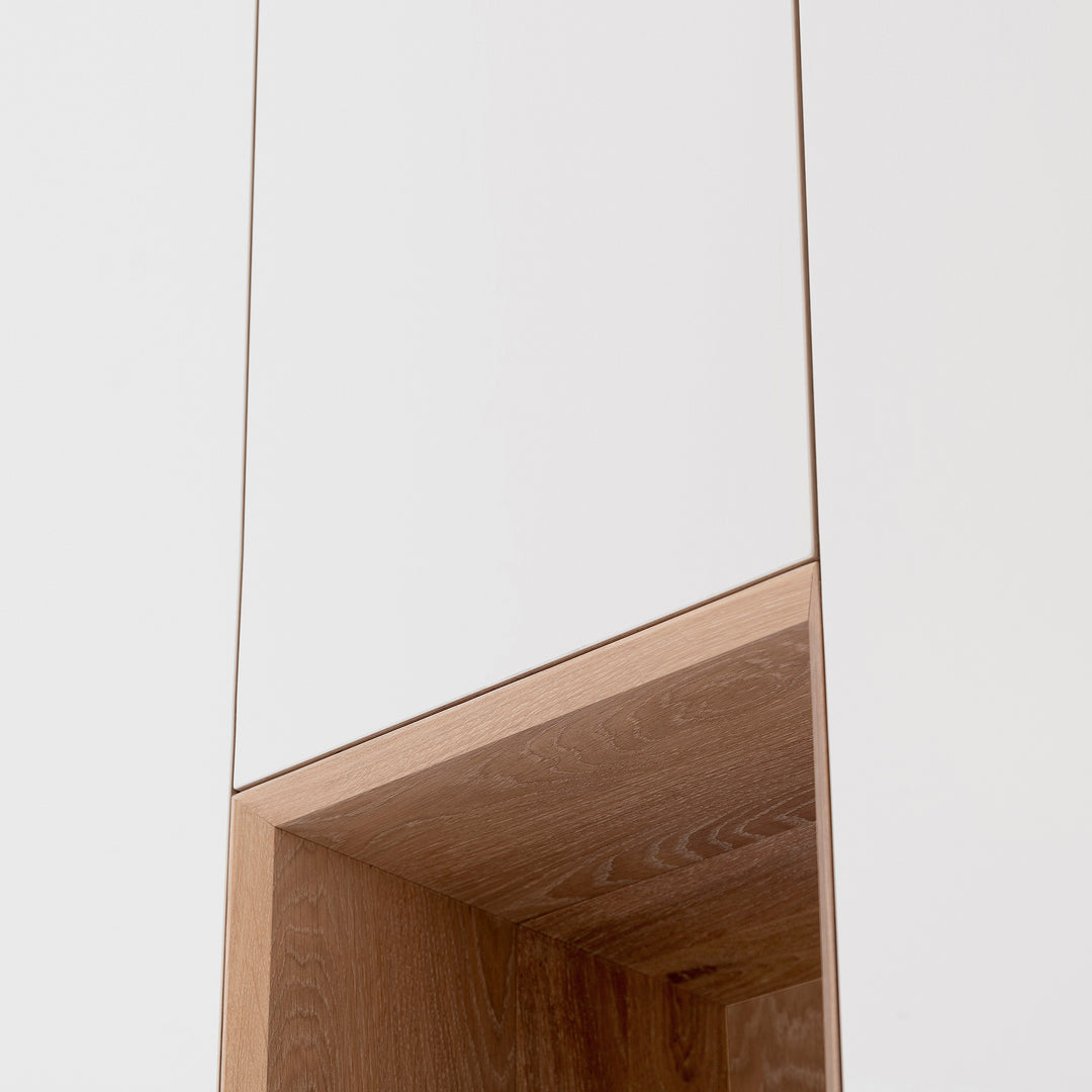 Houtmerk - Kast Lusso 01 - Hoge kast met houten Spatio vak Kastcombinatie Houtmerk