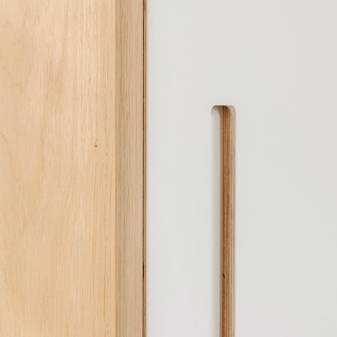 Houtmerk - Kast Buco 03 - Hoge kast met nis en zitelement Kastcombinatie Houtmerk