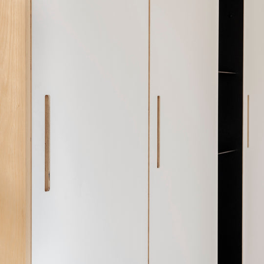 Houtmerk - Kast Buco 03 - Hoge kast met nis en zitelement Kastcombinatie Houtmerk