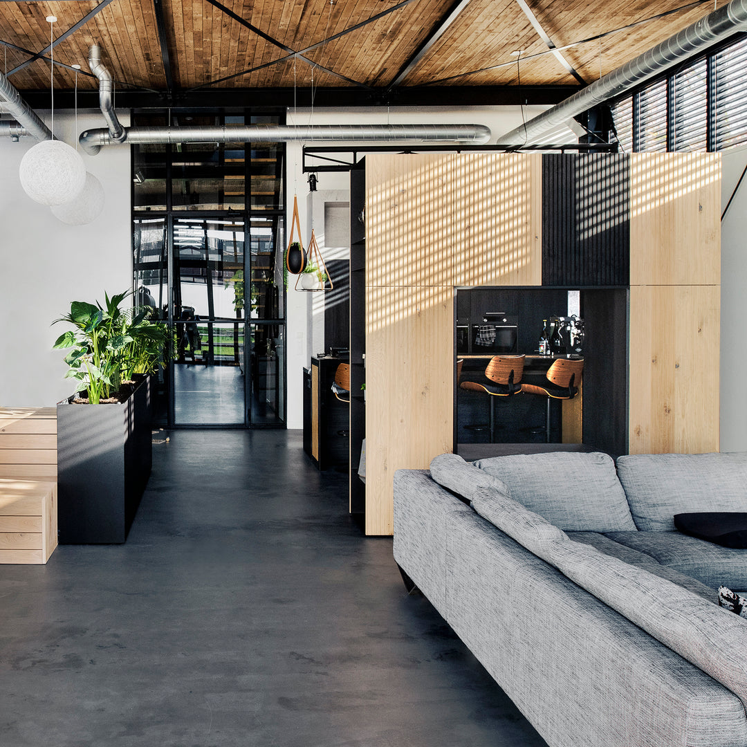 Houtmerk - Kast Buco 01 - Hoge kast met nis en zitelement Kastcombinatie Houtmerk