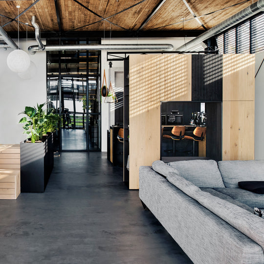 Houtmerk - Kast Buco 01 - Hoge kast met nis en zitelement Kastcombinatie Houtmerk