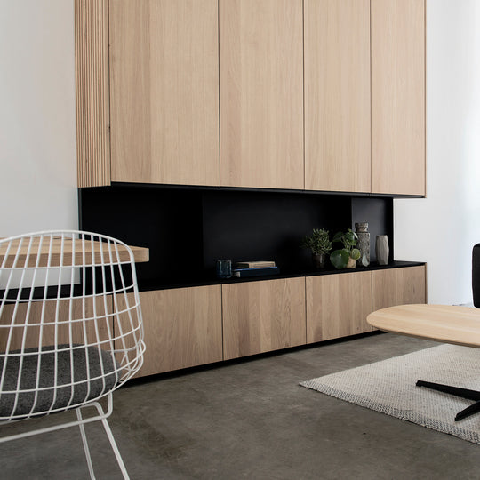 Houtmerk - Kast Duet 03 - Zitkast met lades Kastcombinatie Houtmerk