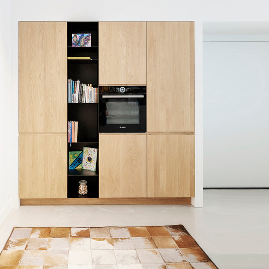 Houtmerk - Witte MDF Stollenwand - Overschilderbaar maatwerk Keukens Houtmerk