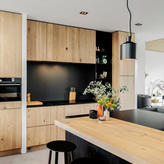 Houtmerk - Witte MDF Stollenwand - Overschilderbaar maatwerk Keukens Houtmerk