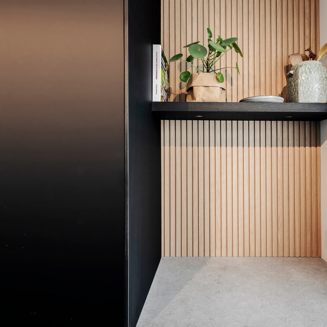 Houtmerk - En Suite Kast Porta 03 - Kast met stalen schuifdeuren Kastcombinatie Houtmerk