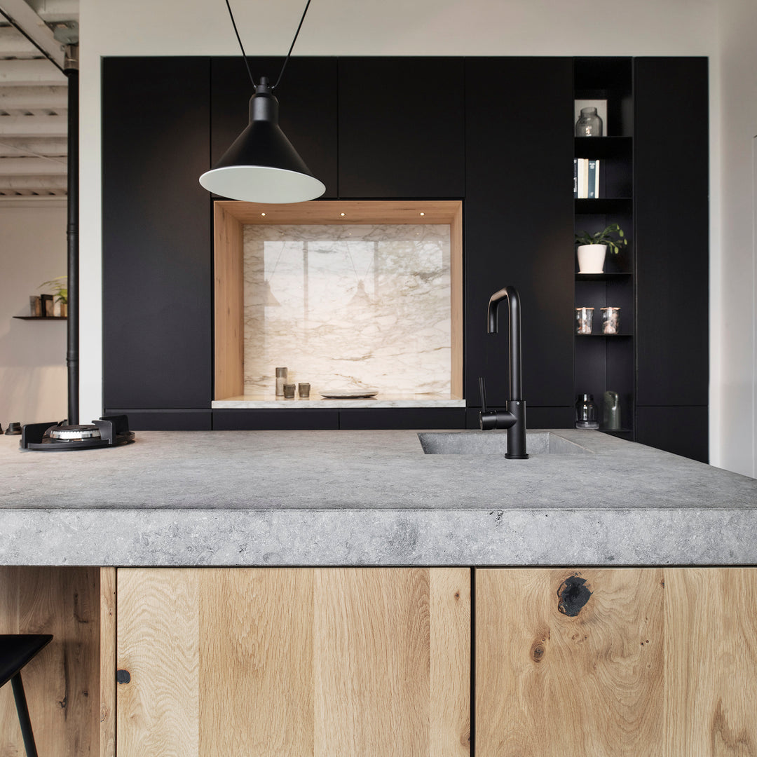 Houtmerk - Witte MDF Stollenwand - Overschilderbaar maatwerk Keukens Houtmerk