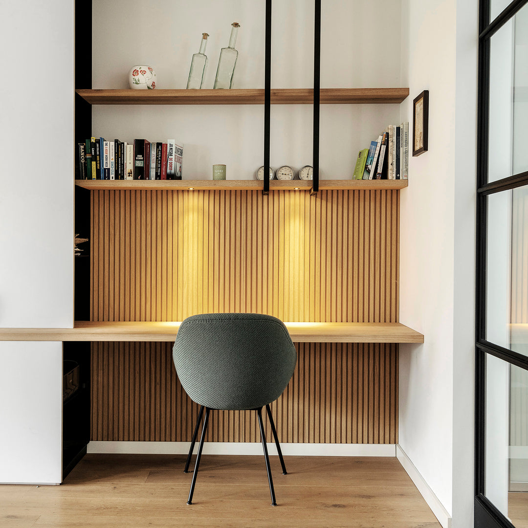 Houtmerk - Houten Wandpaneel met groeven profiel - Maatwerk Kasten Houtmerk
