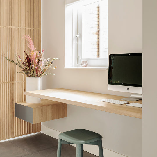 Houtmerk - Kast Duna 03 - Hoge kast met Spatio vak en bureaublad Kastcombinatie Houtmerk