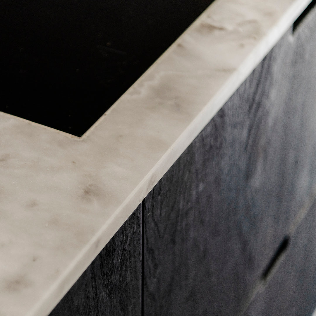 Ratio - Keukenfront GRIP - Massief eiken Primeur Zwarte beits Keukenfronten Houtmerk