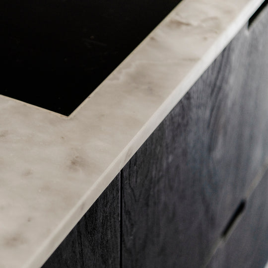 Ratio - Keukenfront GRIP - Massief eiken Primeur Zwarte beits Keukenfronten Houtmerk