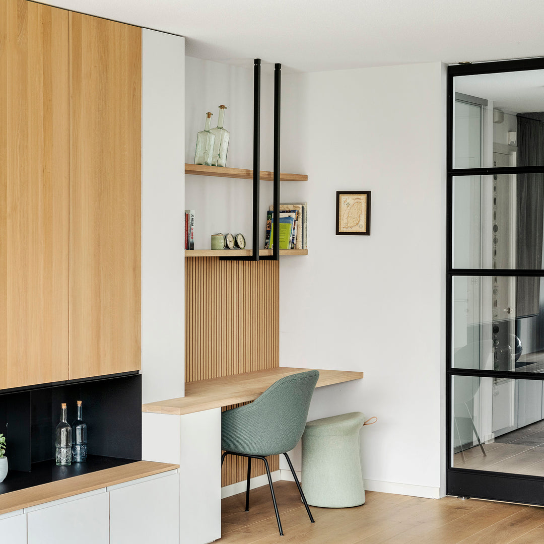 Houtmerk - Houten Wandpaneel met groeven profiel - Maatwerk Kasten Houtmerk