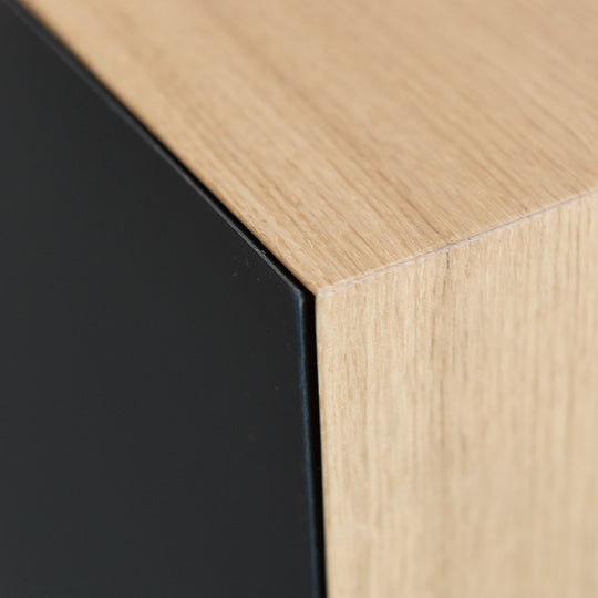 Houtmerk - Houten wandmeubel Azur - Massief noten met stalen frame Kasten Houtmerk