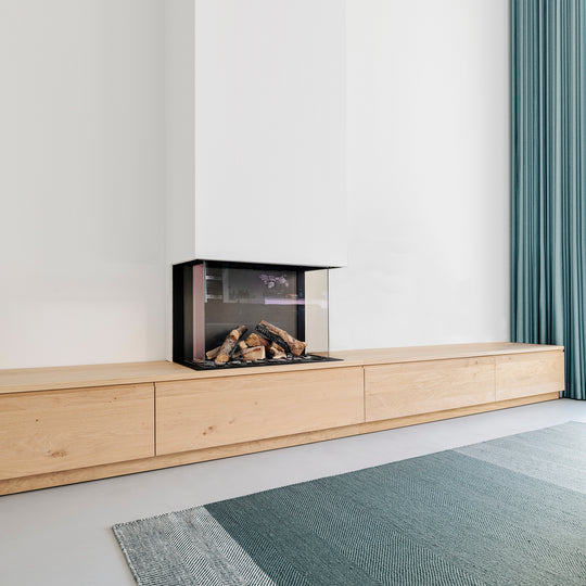 Houtmerk - Kast Duet 01 - Haardmeubel of Zitkast met lades Kastcombinatie Houtmerk