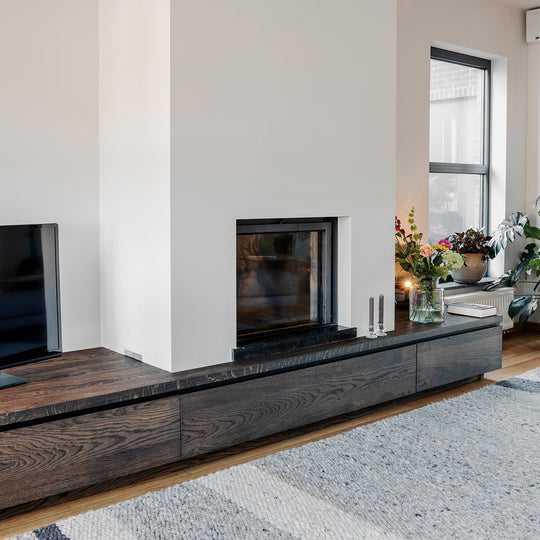 Houtmerk - Kast Duet 01 - Haardmeubel of Zitkast met lades Kastcombinatie Houtmerk