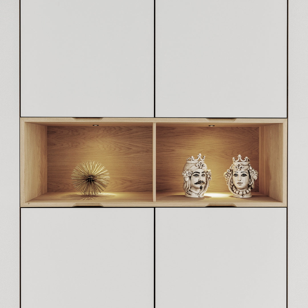 Houtmerk - Kast Duna 03 - Hoge kast met Spatio vak en bureaublad Kastcombinatie Houtmerk