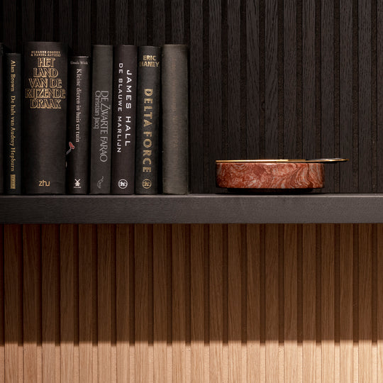 Houtmerk Domus® - Kastenwand Flex met werkplek - Massief hout met Arpa Fenix Kasten Houtmerk