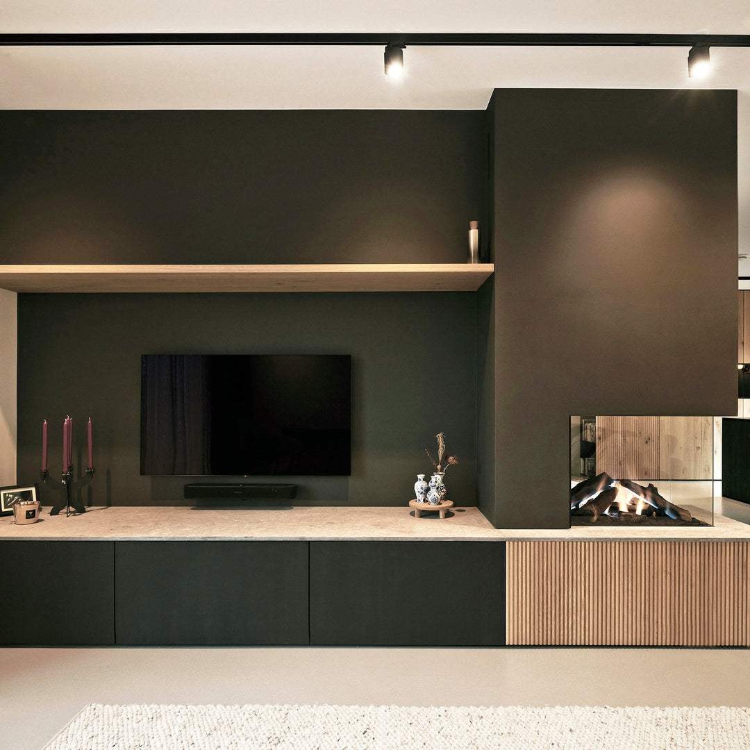 Houtmerk - Kast Fumo 06 - Hoge kastenwand voor haard Kastcombinatie Houtmerk