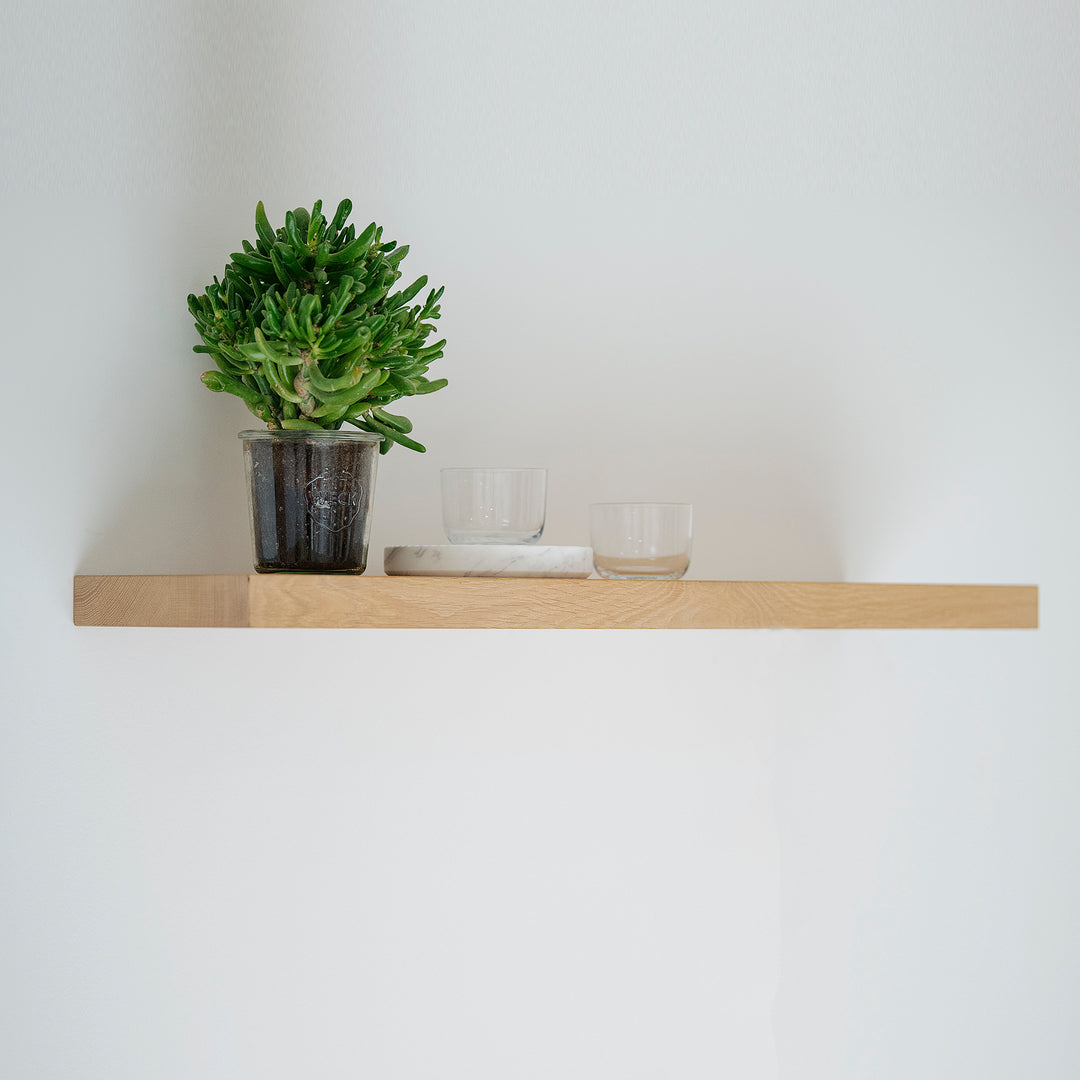 Houtmerk - Houten Wandplank blinde bevestiging - Massief eiken Wandplanken Houtmerk