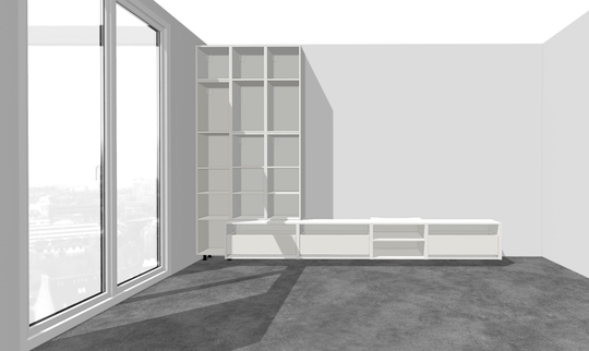 Houtmerk - Kast Argo 04 - Hoge kast met diepe ladekast Kastcombinatie Houtmerk
