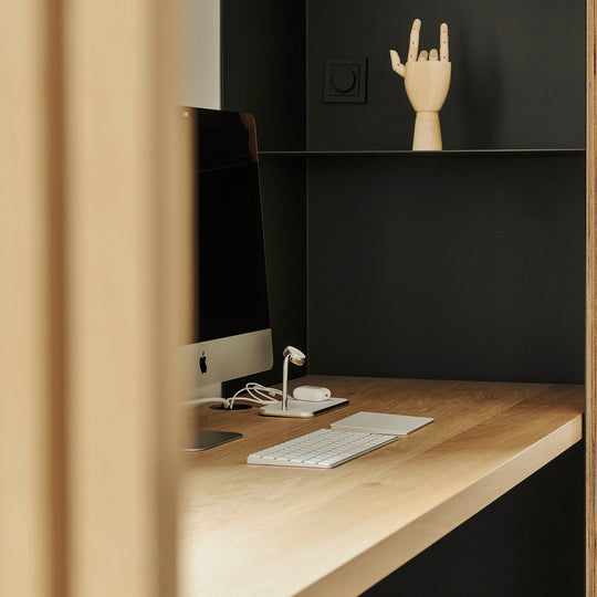 Houtmerk - Kast Duna 03 - Hoge kast met Spatio vak en bureaublad Kastcombinatie Houtmerk