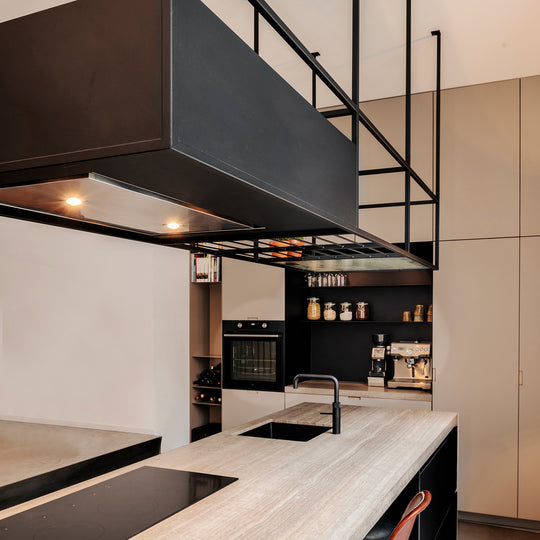 Houtmerk Ratio® - Plafondrek Hannover - Open vak gecoat staal Keukens Houtmerk