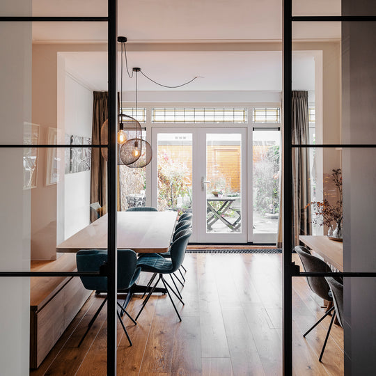 Houtmerk - En Suite Kast Porta 04 - Kast met stalen schuifdeuren Kastcombinatie Houtmerk