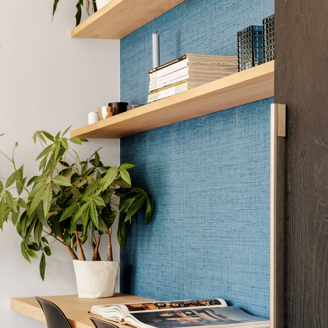 Houtmerk - Kast Flex 04 - Bureaublad met wandplanken Kastcombinatie Houtmerk
