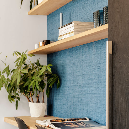 Houtmerk - Kast Flex 04 - Bureaublad met wandplanken Kastcombinatie Houtmerk