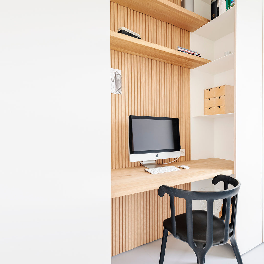 Houtmerk Domus® - Kastenwand Flex met werkplek - Massief hout met Arpa Fenix Kasten Houtmerk