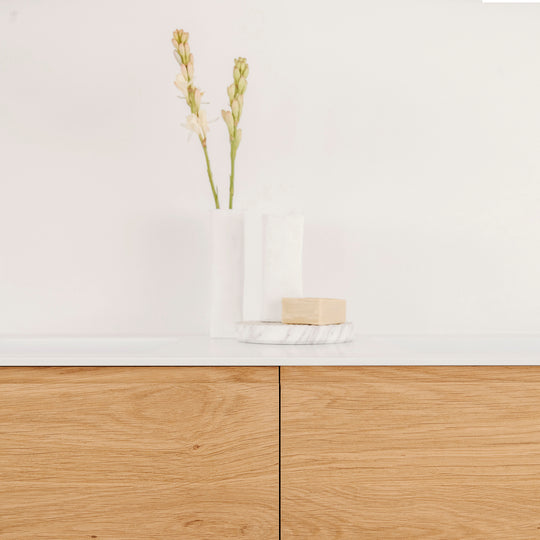 Houtmerk - Houten Badmeubel Lago met verzonken wastafel - Massief hout maatwerk Badmeubels Houtmerk