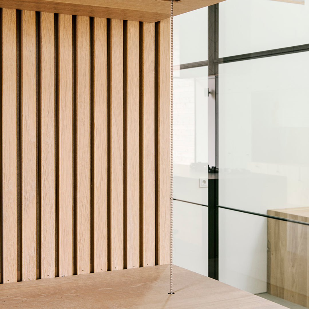 Houtmerk - Houten Wandpaneel met groeven profiel - Maatwerk Kasten Houtmerk