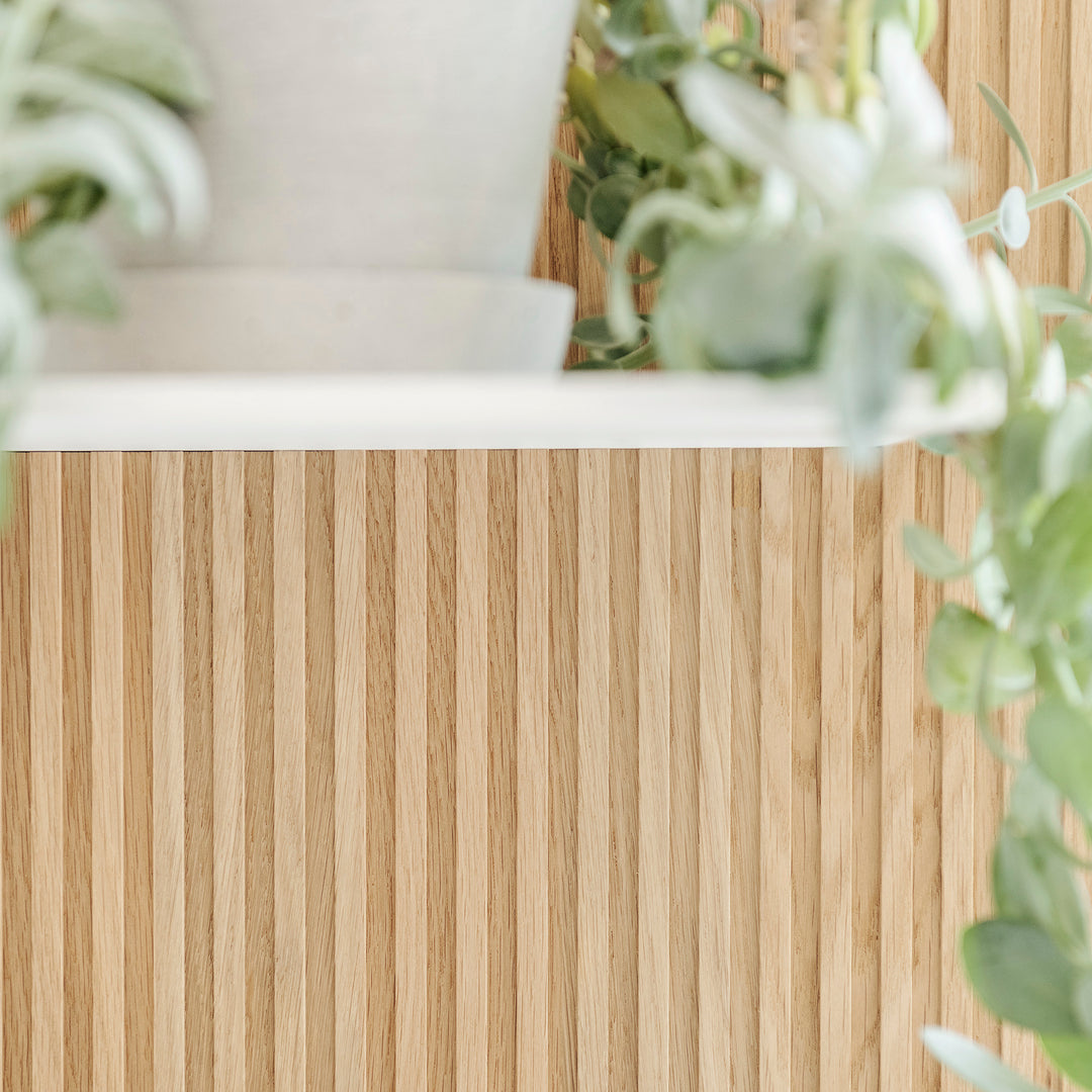 Houtmerk - Kast Buco 02 - Hoge kast met nis en zitelement Kastcombinatie Houtmerk