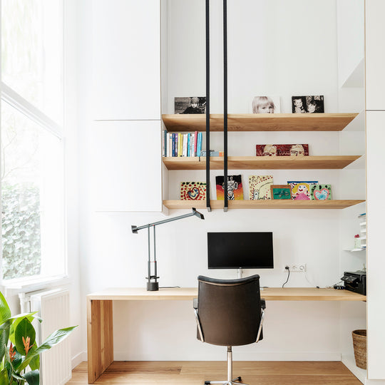 Houtmerk Domus® - Kastcombinatie Lavoro met werkplek - Massief hout met Arpa Fenix Kasten Houtmerk