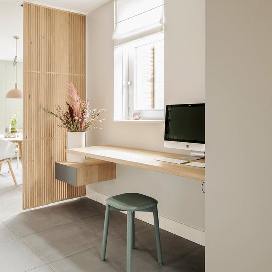 Houtmerk - Kast Duna 01 - Hoge kast met Spatio vak en bureaublad Kastcombinatie Houtmerk