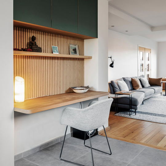 Houtmerk - Houten Wandpaneel met groeven profiel - Maatwerk Kasten Houtmerk