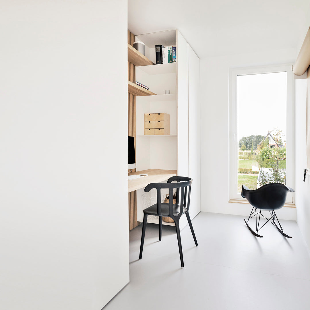 Houtmerk - Kast Flex 05 - Hoge kast met bureaublad en achterwand Kastcombinatie Houtmerk