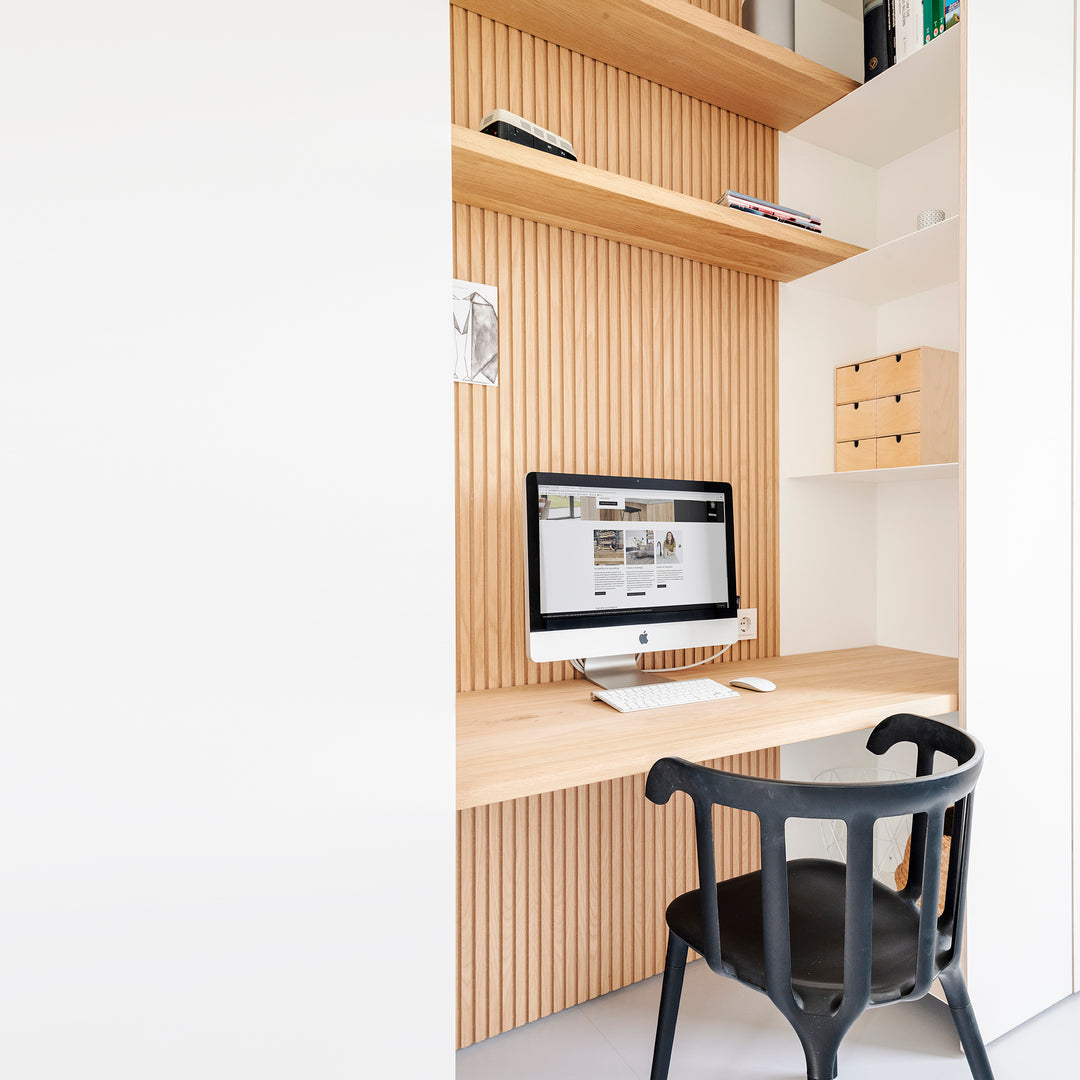 Houtmerk Domus® - Kastenwand Flex met werkplek - Massief hout met Arpa Fenix Kasten Houtmerk