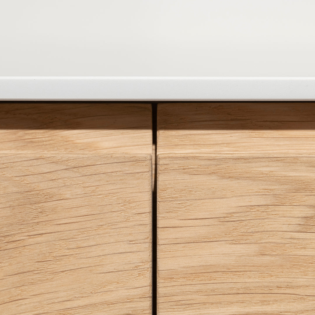 Houtmerk - Houten Badmeubel Lago met verzonken wastafel - Massief hout maatwerk Badmeubels Houtmerk