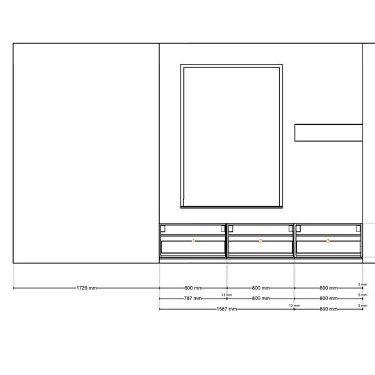 Houtmerk - Zitbank Villa 01 - Zitelement met lades of deuren Kastcombinatie Houtmerk