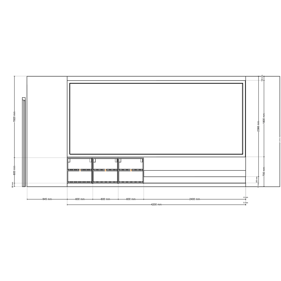 Houtmerk - Zitbank Villa 03 - Zitelement met lades of deuren Kastcombinatie Houtmerk