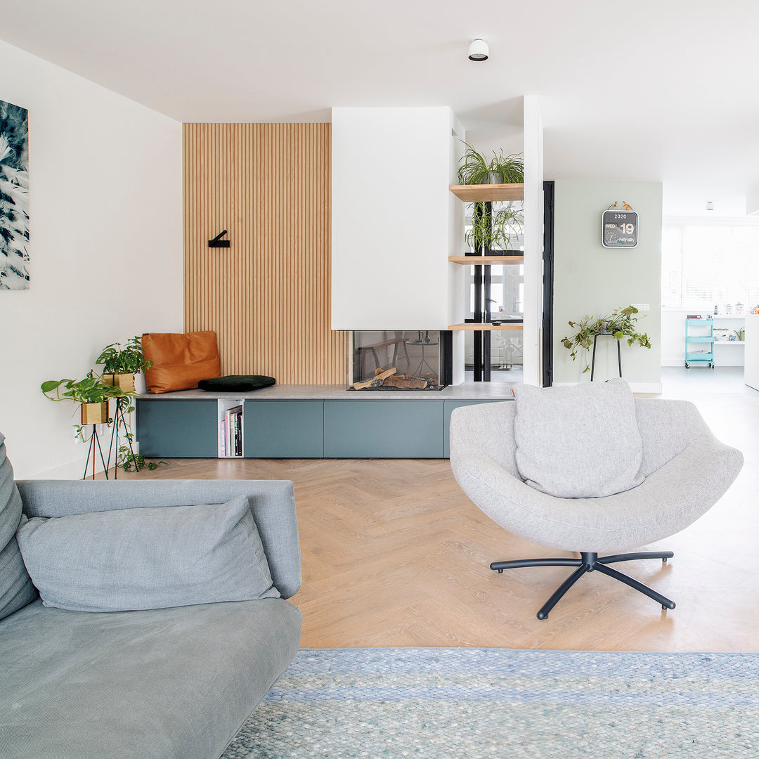 Houtmerk - Houten Wandpaneel met groeven profiel - Maatwerk Kasten Houtmerk