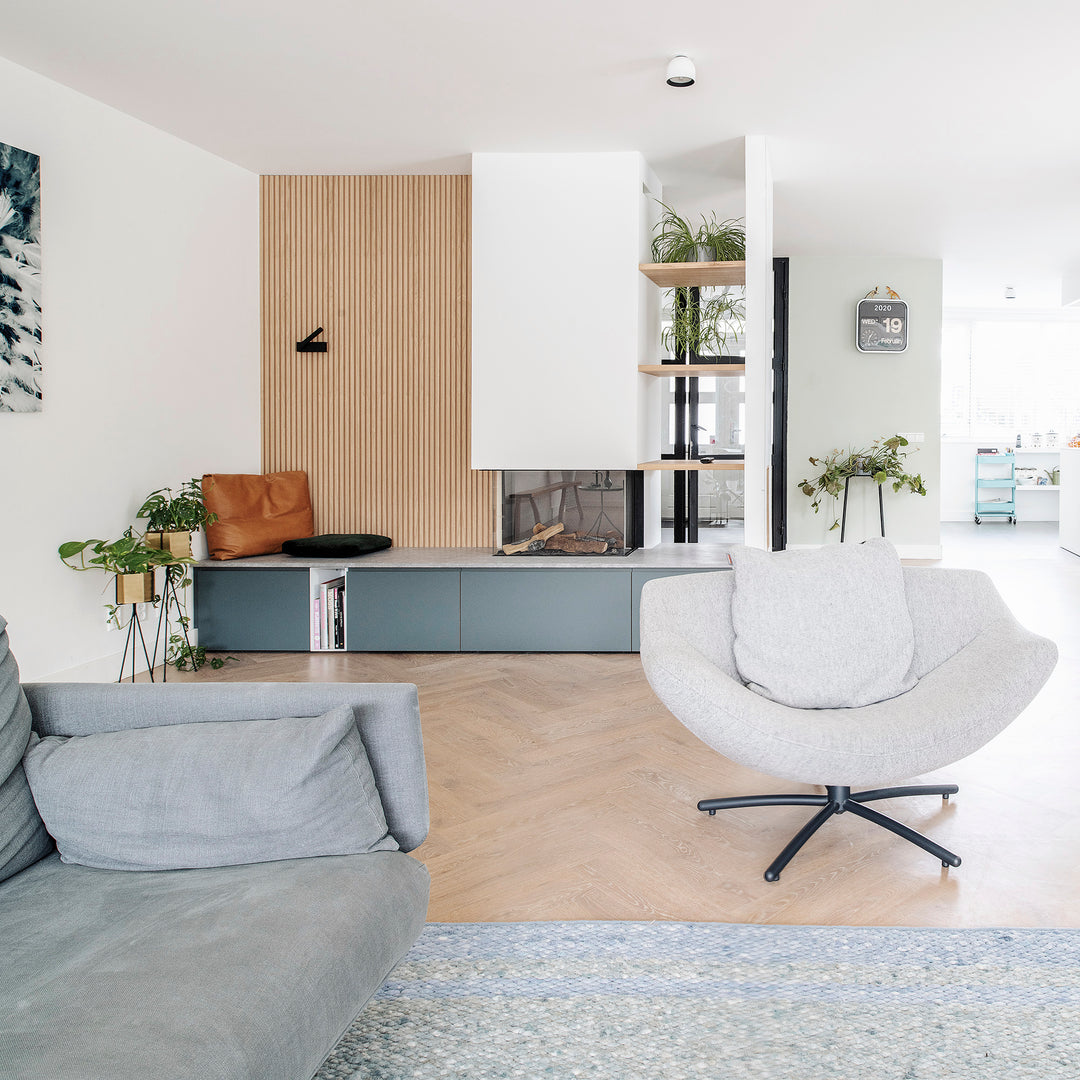Houtmerk - Kast Duet 01 - Haardmeubel of Zitkast met lades Kastcombinatie Houtmerk