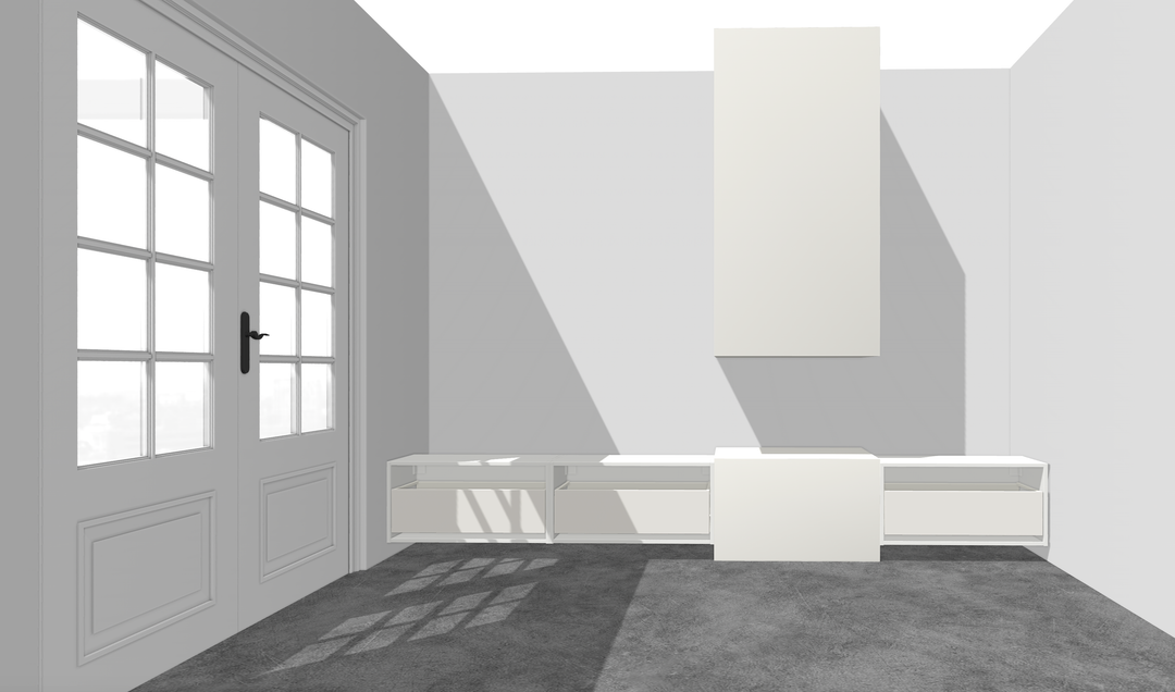 Houtmerk - Kast Duet 01 - Haardmeubel of Zitkast met lades Kastcombinatie Houtmerk
