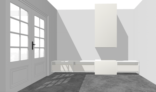 Houtmerk - Kast Duet 01 - Haardmeubel of Zitkast met lades Kastcombinatie Houtmerk