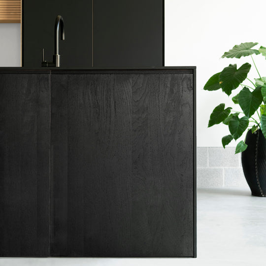 Ratio - Keukenfront GRIP - Massief eiken Primeur Zwarte beits Keukenfronten Houtmerk